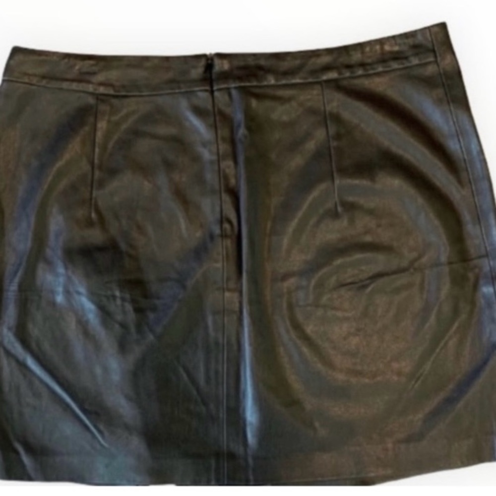 Zara Black Faux Leather Skirt Sz M - Picture 3 of 6